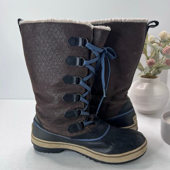 Sorel Quarry Tivoli II Tall Waterproof Boots Brown/Black NL1907-202 Women 9 - Picture 7 of 9
